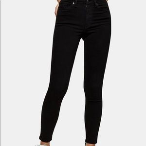 Topshop Jamie Black NO RIPS Highwaisted Denim